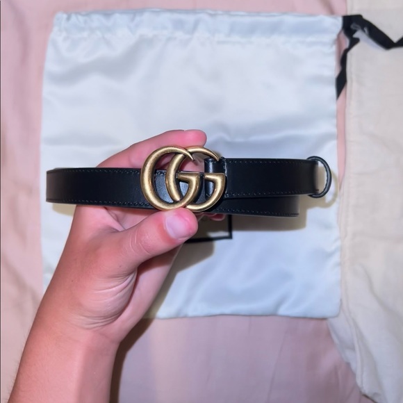 Gucci Leather belt with Double G buckle size